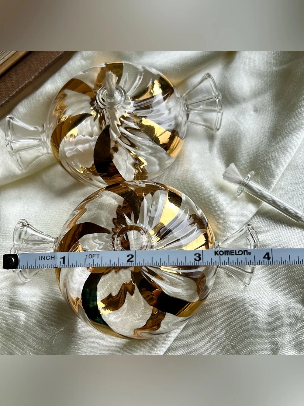 Vintage Princess House Heritage Clear Glass Handblown Candy Swirl Shape Oil Lamp